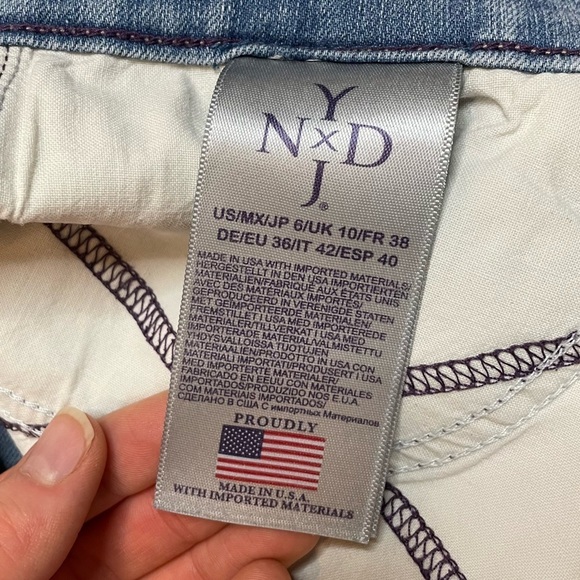 NYJD Cutt Off Shorts Size 6 Jeans Womens Blue Denim Cotton Flat Front Light Blue - Picture 5 of 14